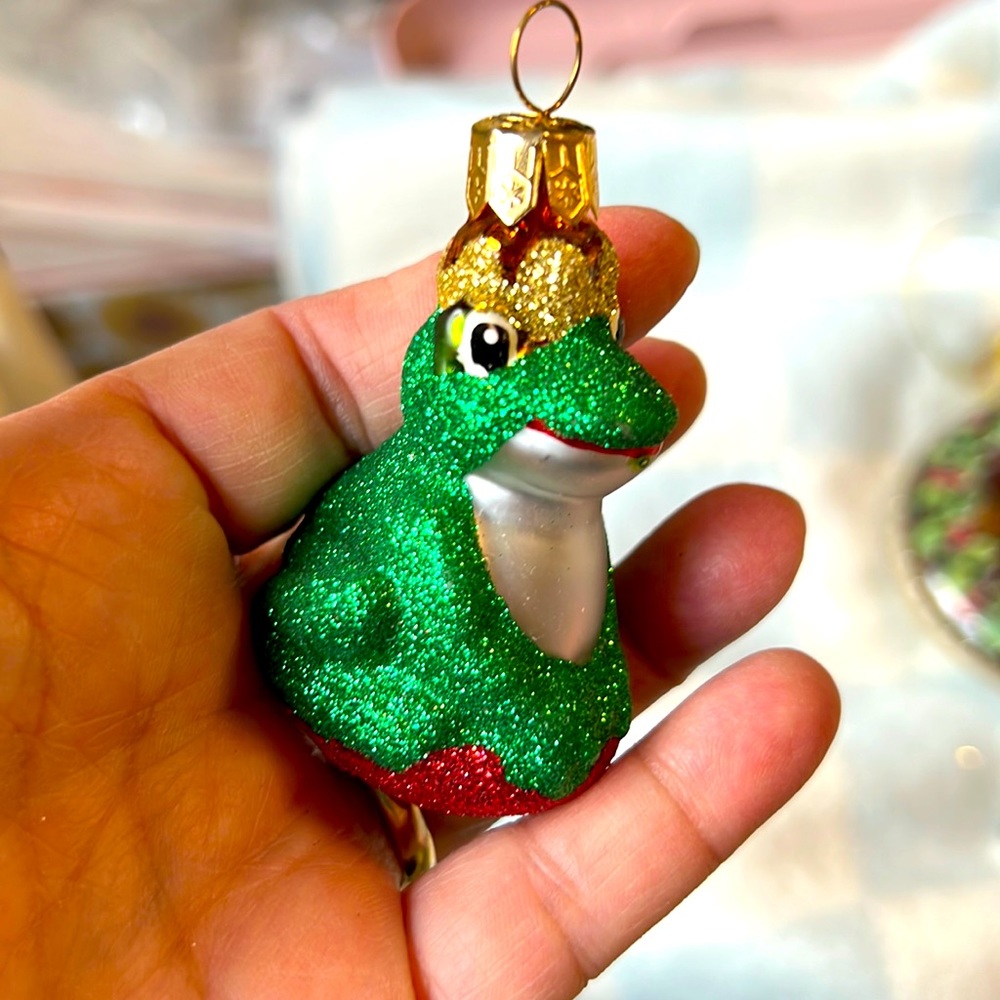 Vintage Inspired Christmas Ornament Frog Prince